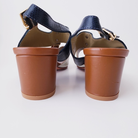 Vintage Tanguiis Leather Colorblock Heeled Sandals - Picture 5 of 14